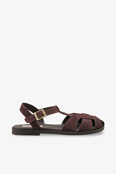 İNNABUTİKK Γυναικεία σανδάλια Dainla - Καφέ Σουέντ