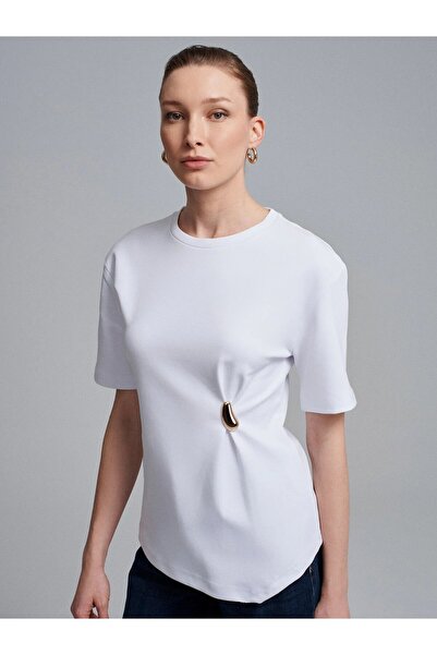 Dilvin Aksesuar Detaylı Basic T-Shirt 32445