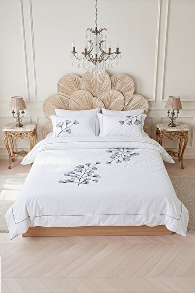 Motif Mağaza Σετ Παπλωματοθήκη Ginkgo 100% Βαμβακερό Σατέν (Ελαστικό Σεντόνι ...