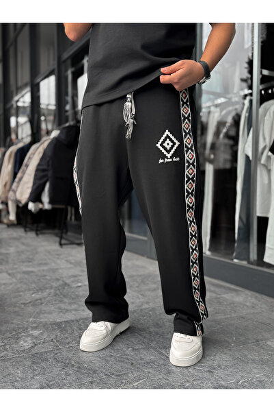BYBASICMAN Trening negru cu dungi etnice RES-1076