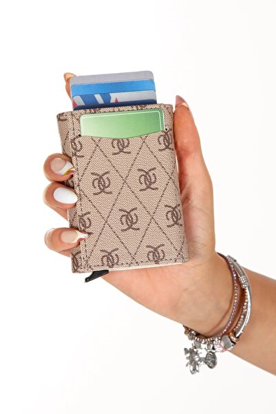 Eliza Γυναικεία θήκη καρτών και πορτοφόλι με μονόγραμμα και μηχανισμό σχεδίασης