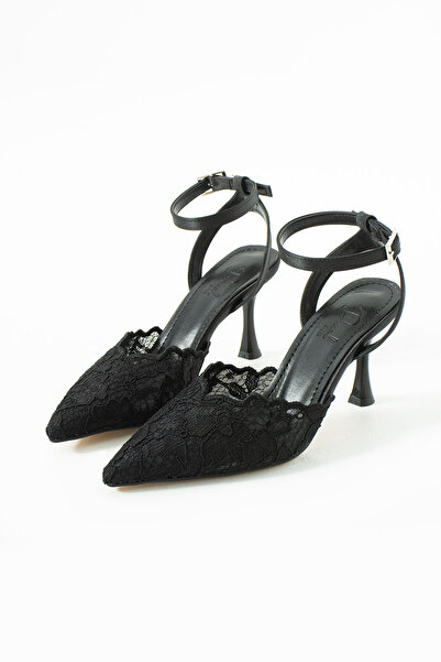 DUXAL SHOES Harper Lace Ankle Strap Thin Heel Stiletto Evening Dress Shoes