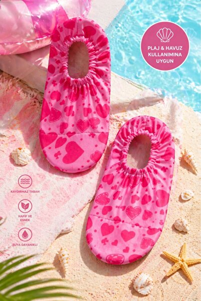 ZUZUNGA Βρεφικά - Παιδικά θαλάσσια παπούτσια με σχέδιο καρδιάς, ροζ χρώμα και...