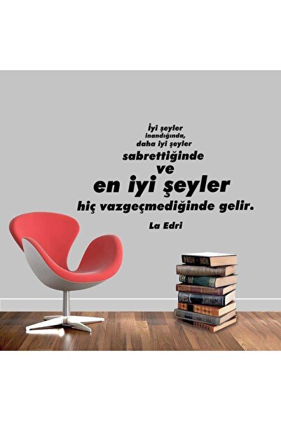 Asilmeydan La Edri - Motto -İş Yeri, Ev Dekor Duvar Sticker, Etiket, Duvar Ya...