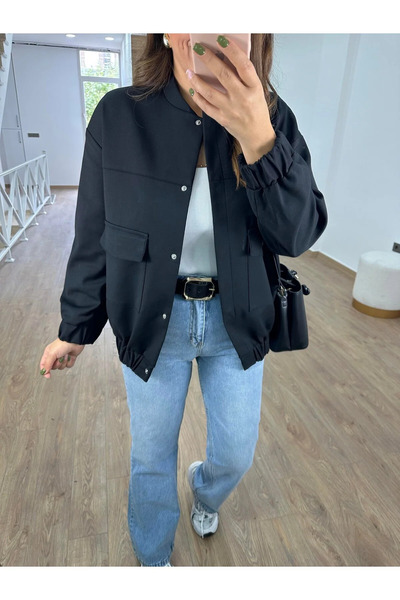 GAMZE ALPTEKİN Μπουφάν Bomber με μεγάλες τσέπες και κουμπωτά μπροστά, από εισ...