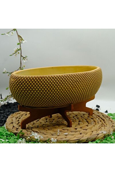 ADAA BENEKLİ OVAL MODEL AYAKLI BETON SAKSI