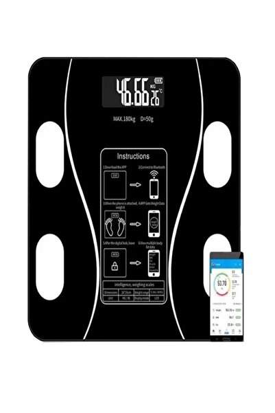 Matrix έξυπνη ζυγαριά δαπέδου, 180 κιλά, γυαλί, 26x26 εκ.