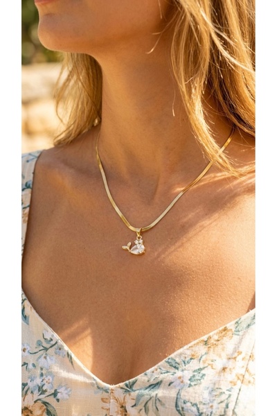 İNN JEWELLERY Steel Necklace, Anti-Tarnish, Anti-Allergic, with Fish Figure (...