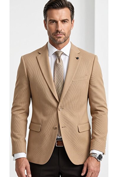 Plus Scorpion Slim Fit Pique Woven Men's Blazer Jacket – Modern Stylish Casua...