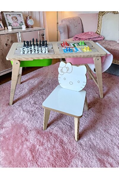 Asrimo mobilya Satranç ve Ludo Yüzeyli Kontraplak Hello Kitty Katlanır Çocuk ...