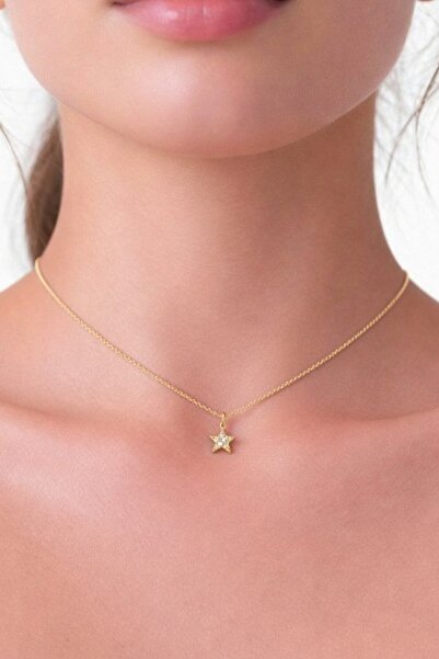 ATALYA ACCESSORY Yıldız Figürlü Zirkon Taşlı Çelik Kolye – Minimal Şık Kadın ...
