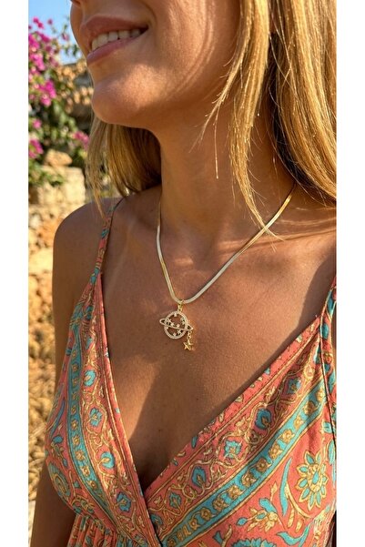 İNN JEWELLERY Steel Necklace, Anti-Tarnish, Anti-Allergic, Vintage Zircon Fig...