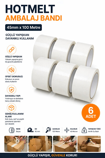 Comprox Ταινία Συσκευασίας Hotmelt 45 mm 100 Μέτρα Ανθεκτική Ταινία Συσκευασίας