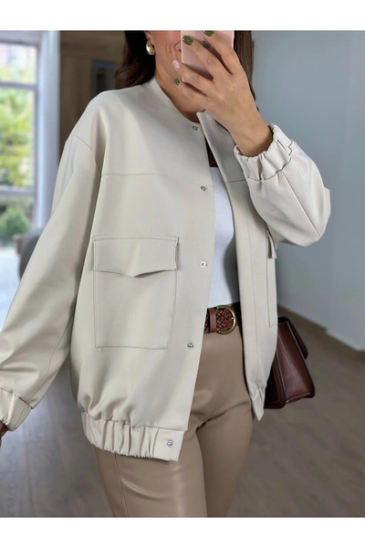 GAMZE ALPTEKİN Μπουφάν Bomber με μεγάλες τσέπες και κουμπωτά μπροστά, από εισ...