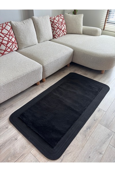 MaVaux Puffy Yumuşak Dokulu Dekoratif Kilim Hasır Kenarlı Modern Salon, Antre...
