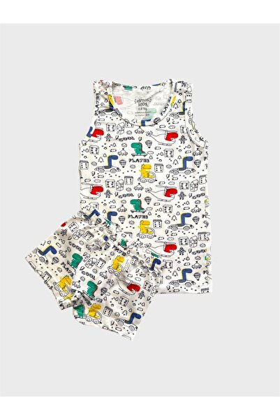 tusem butik homewear Σετ μπόξερ για αγόρια με λευκό σχέδιο ελικοπτέρου και δε...