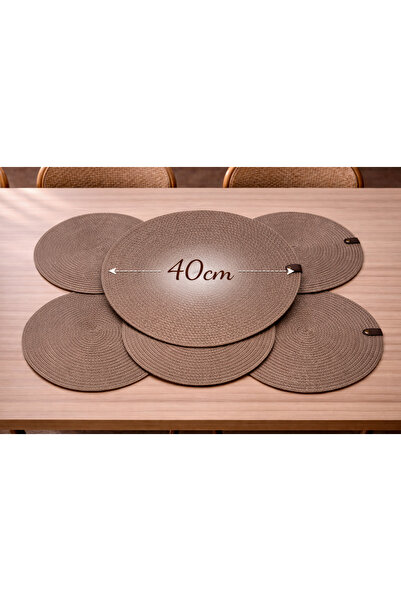 trendtrade Gri Supla Seti 6 Adet 40 cm Placemat Amerikan Servis Servis Altlığı