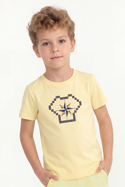 Modmey Παιδικό μπλουζάκι με στάμπα και κοντά μανίκια για αγόρια B3