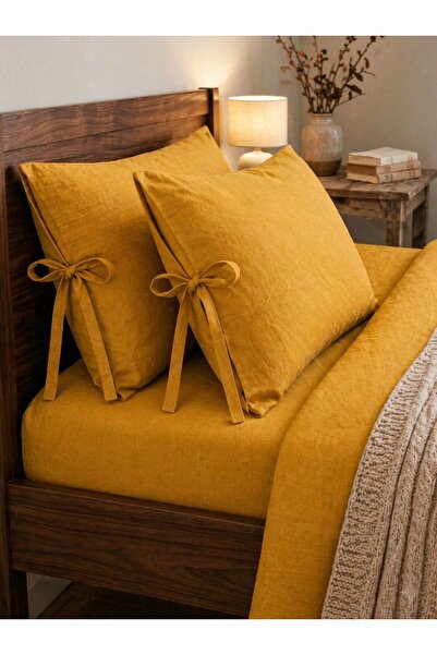 AREN HOME BABY Yastık Kılıfı 2 li set - %100 Pamuklu - 50x70 cm - Hardal Sarısı