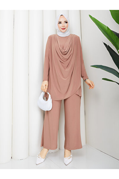 ECK MODA Γυναικείο σετ με παντελόνι και μπλούζα για τη νέα σεζόν, με κορδόνι ...