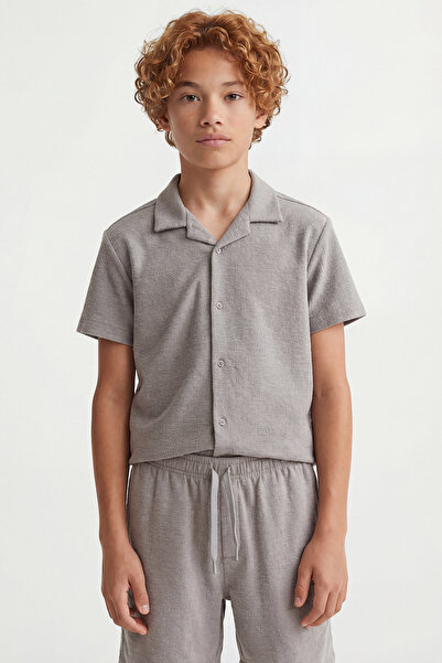 PAULMARK قميص بياقة كوبية للأولاد