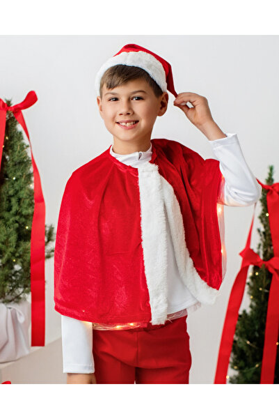 fustite cu luminite Κόκκινο κοστούμι, Άγιος Βασίλης, βελούδινη κάπα + καπέλο