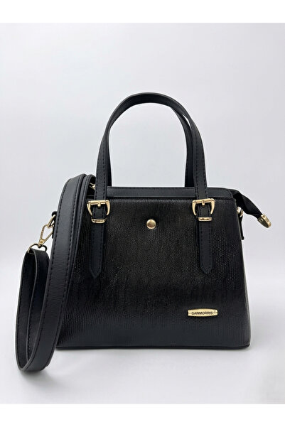 Sanmorris Γυναικεία τσάντα ώμου και χεριού με μακρύ λουράκι 4 τμημάτων με χρυ...