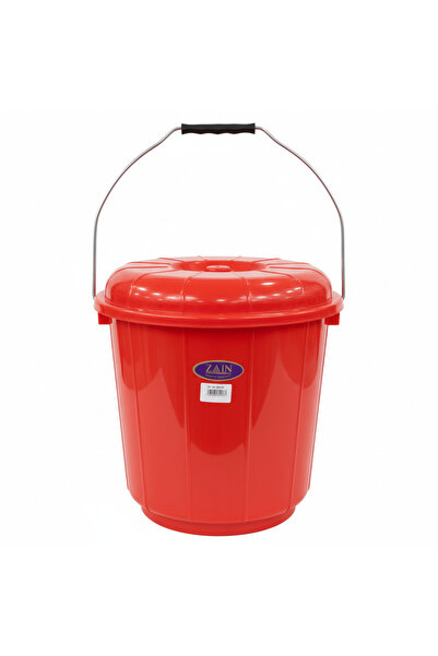 Zain Plastic Bucket with Lid – 20 L – Red – Strong Utility Bucket for Cleanin...