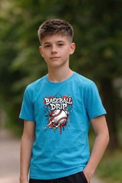 cm buseyiz Busekids Детска унисекс базова тениска с принт, многоцветна, лятна