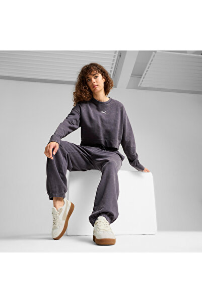 Puma Γυναικείο φούτερ Dare To Relaxed Washed Crew σε γκρι χρώμα