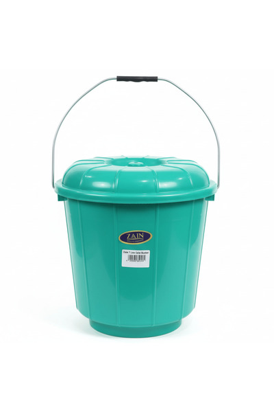 Zain Plastic Bucket with Lid – 7 L – Green
