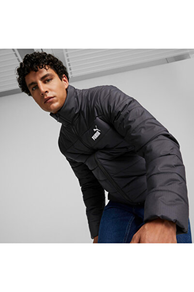 Puma معطف أسود مبطن للرجال من إيس