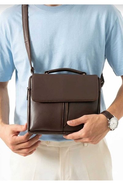 Latife Genuine Leather Horizontal Men's Shoulder Bag & Crossbody Bag & Casual Men's Bag & Men's Handbag & Briefcase