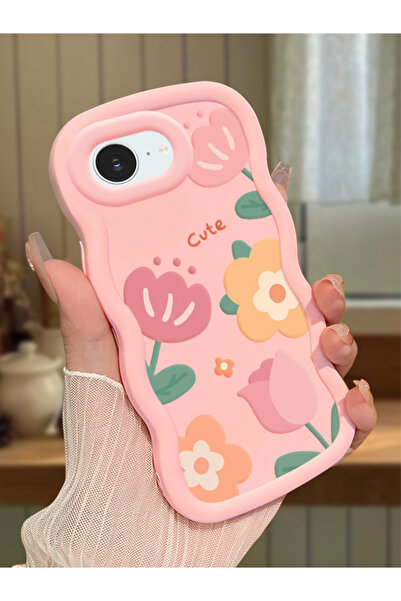 ucuc iPhone 16E/17E Uyumlu Pembe Silikon Kılıf Kamera Korumalı Darbe Emici Ta...