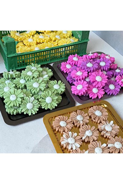 AVİZEM DEKORASYON TAMAMEN EL YAPIMI % 100 DOĞAL PAPATYA MUM 25 ADET