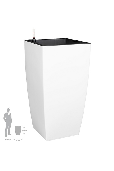 Roberto Rossi Ghiveci inteligent H66x36x36 cm cu set complet udare Cubico alb...