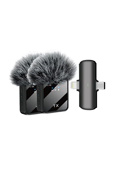 zola Σετ 2 ασύρματων μικροφώνων πέτου, USB-C/Lightning, συμβατό με iPhone και...
