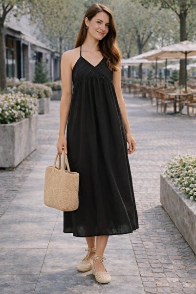 ALEXANDERGARDI Μάξι φόρεμα με λαιμόκοψη με λεπτομέρεια