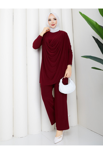 ECK MODA Γυναικείο σετ με παντελόνι και μπλούζα για τη νέα σεζόν, με κορδόνι ...