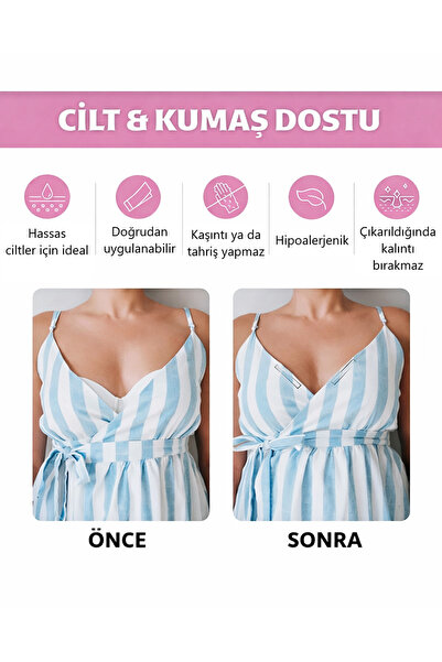 Pazar Kapısı 36 Parça Şeffaf Elbise Sabitleyici Dekolte Takı Kıyafet Sabitleme Bandı Elbise Kaydırmaz Bant