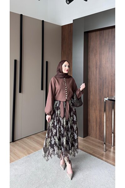 nurvina modest wear Φούστα από τούλι με ασύμμετρη κοπή, επένδυση και ελαστική...