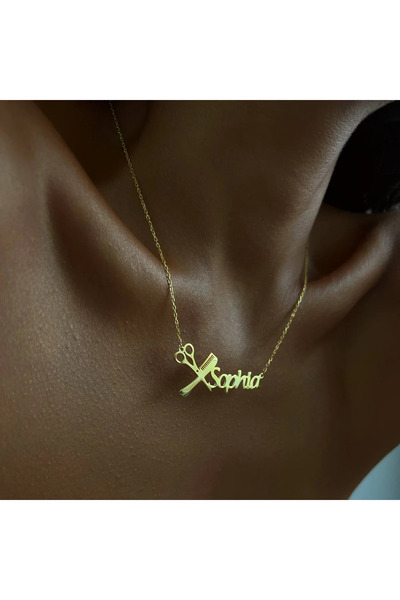 N!da Jewelry 925 Ayar Gümüş Kuaför Tasarım İsimli Kolye