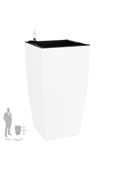 Roberto Rossi Ghiveci inteligent H66x36x36 cm cu set complet udare Cubico alb...