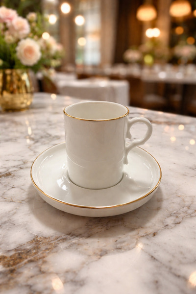 DOWRY STİL Toledo Silk Porcelain 6-Person Coffee Cup Set 90 ml