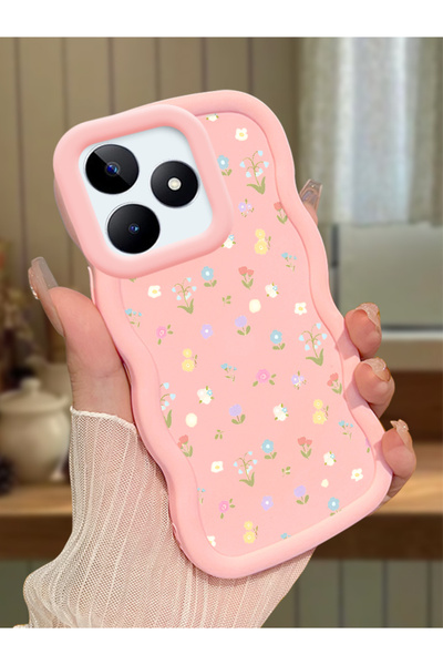 ucuc Realme Note 50 Uyumlu Pembe Silikon Kılıf Kamera Korumalı Darbe Emici Ta...