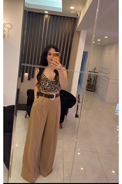 Hatice Altıntaş CAMEL KEMERLİ PANTOLON