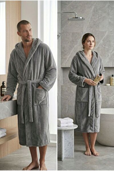 Loselya Rashell Welsoft Λούτρινο Μπουρνούζι με Κουκούλα