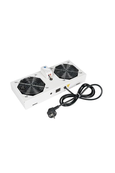 Lande 2-Fan Module |   Ball Fan with Thermostat and Switch |   Wall Mounted Cabinet Compatible |   Light Gray