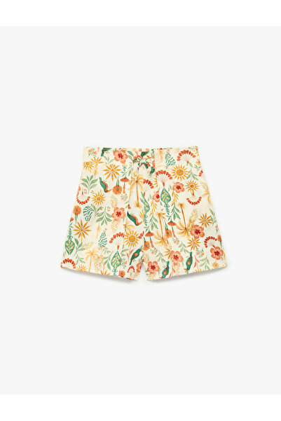 Koton Σορτς με λουλουδάτο σχέδιο από μείγμα βισκόζης και λινού, με άνετη εφαρ...