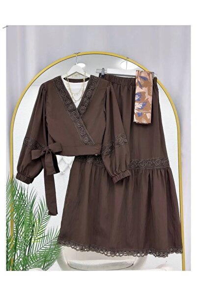 VOLT CLOTHİNG Lace-Up Waisted Skirt Suit